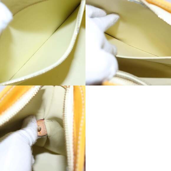 LOUIS VUITTON Monogram Vernis Houston Hand Bag Lime Yellow M91055 - Picture 13 of 13